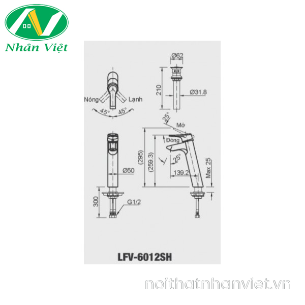 Vòi lavabo Inax LFV-6012SH nóng lạnh-0