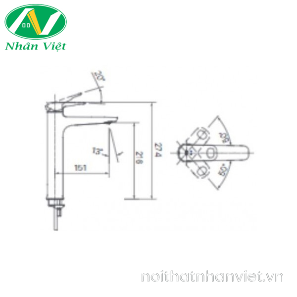 Vòi lavabo Inax LFV-652SH nóng lạnh-0