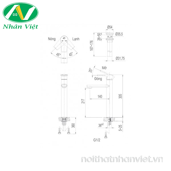 Vòi lavabo Inax LFV-7100SH nóng lạnh cổ cao-0