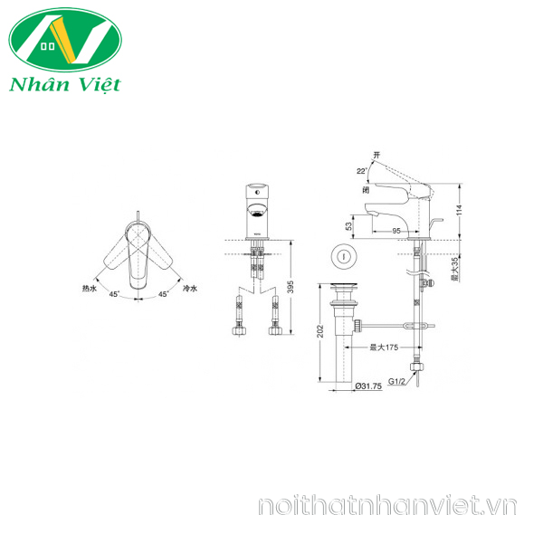 Vòi lavabo Toto DL354N nóng lạnh-0