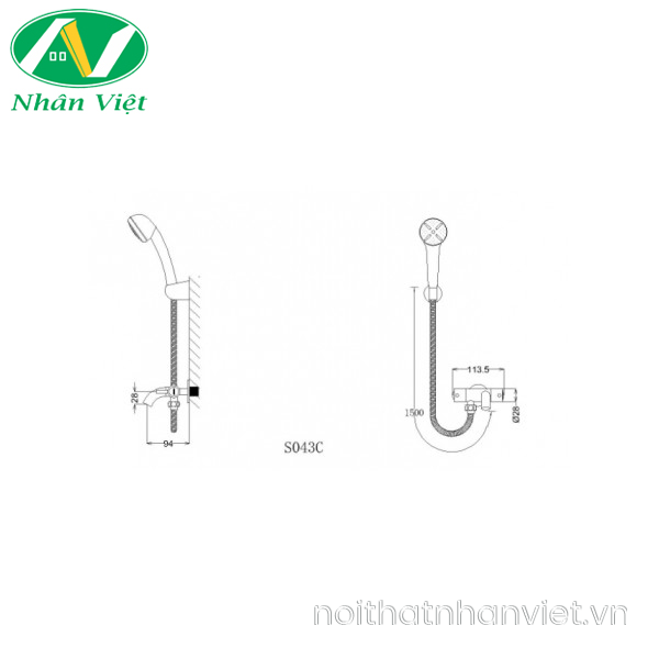 Vòi sen tắm CAESAR S043C lạnh tay 1 chế độ-0