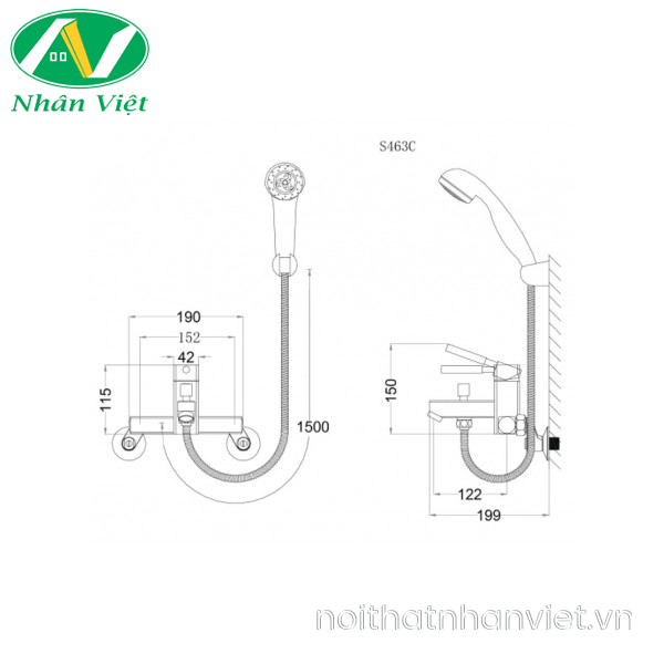 Vòi sen tắm CAESAR S463C nóng lạnh tay 3 chế độ-0