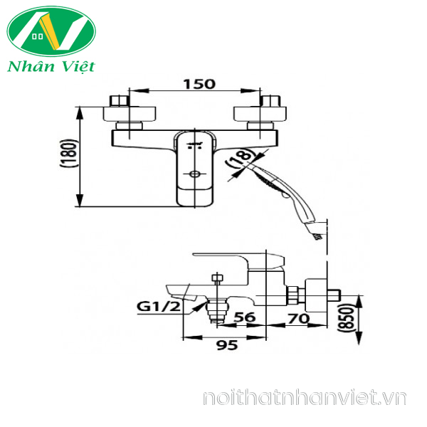 Vòi sen tắm COTTO CT2147E nóng lạnh tay sen 5 chức năng-0