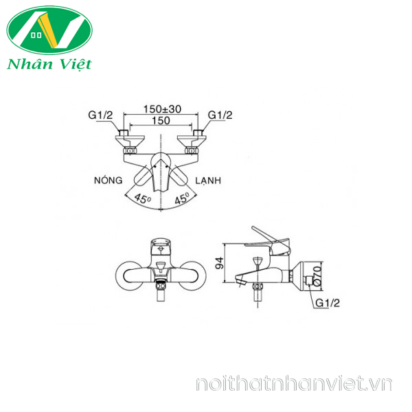 Vòi sen tắm Inax BFV-1003S-1C nóng lạnh tay sen massage-0