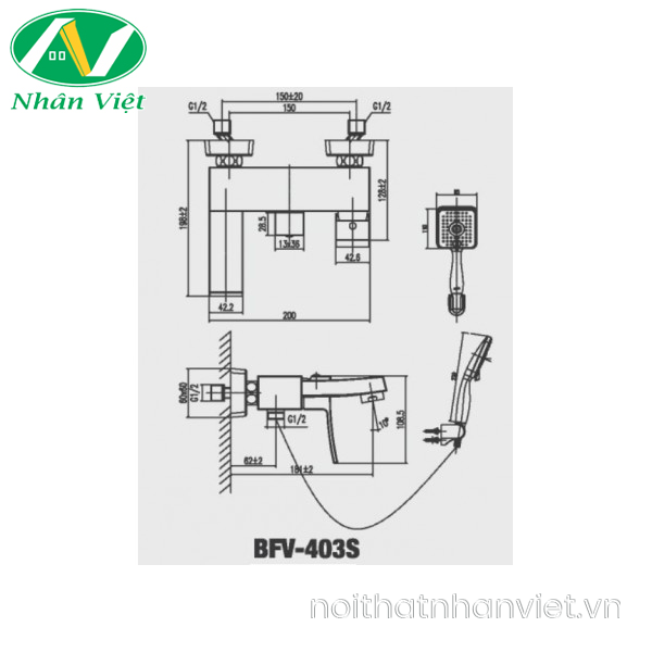 Vòi sen tắm Inax BFV-403S nóng lạnh-0