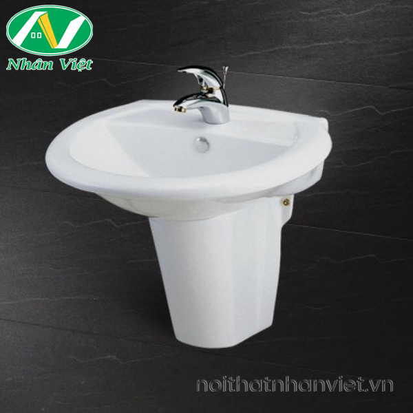 Chậu lavabo L2360/P2439 treo tường kèm chân ngắn-0