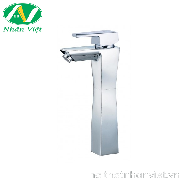 Vòi lavabo Caesar B642CU nóng lạnh cổ cao xả nhấn nhựa