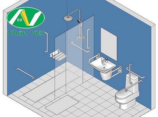 Mẫu thiết kế phòng tắm tiêu chuẩn dành cho người già